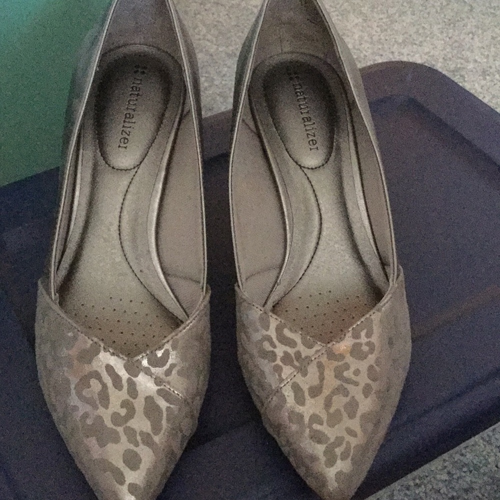 Grey metallic shoes NEVER WORN!
